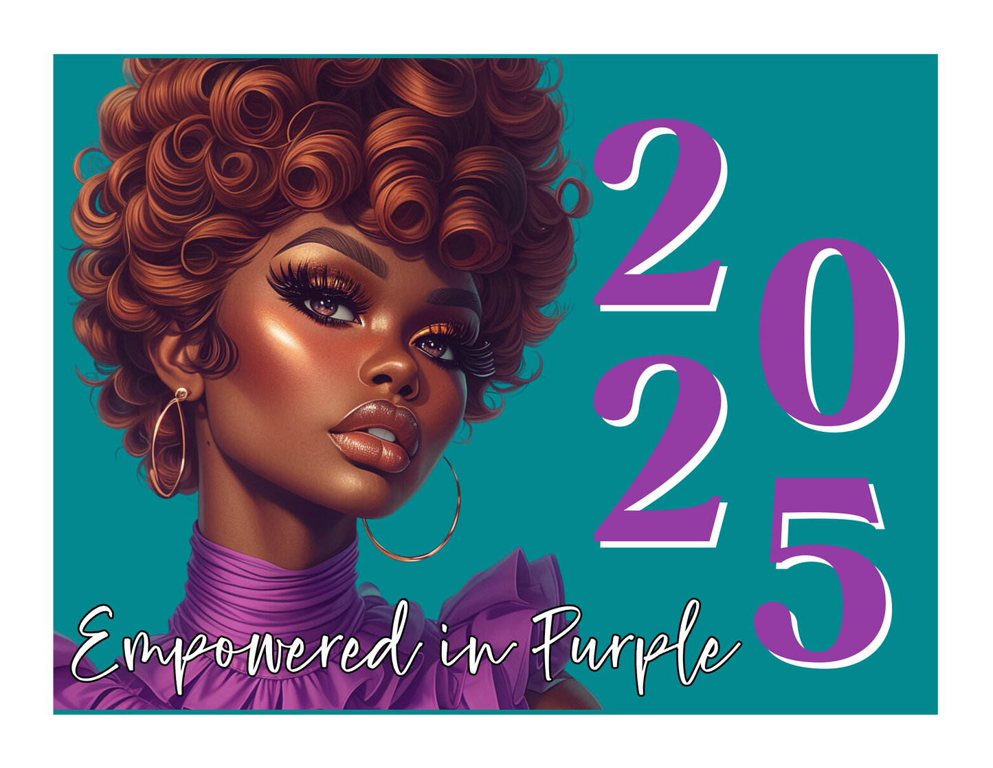 Empowered in Purple: 2025 Calendar Featuring Stunning African American Portraits - Royal Beauty in Every Month