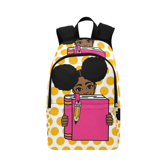 Yellow Polka dot Fabric Backpack